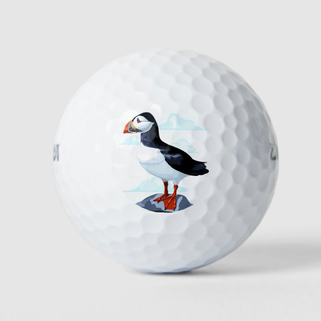 Puffin Cute Atlantic Seabird Golf Balls (Front)