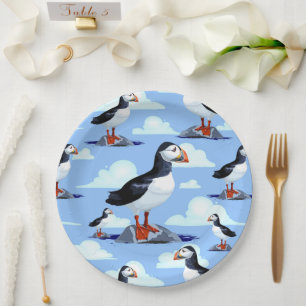 Puffin Cute Atlantic Seabird Paper Plates