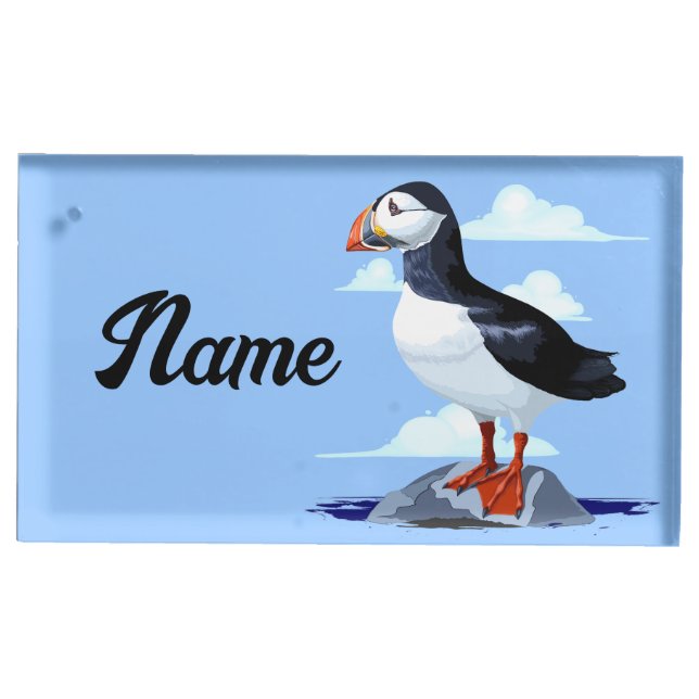 Puffin Cute Atlantic Seabird Place Card Holder (Front)