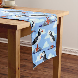 Puffin Cute Atlantic Seabird Short Table Runner