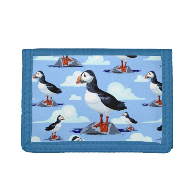 Puffin Cute Atlantic Seabird Trifold Wallet (Front)