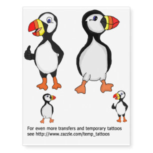 Puffin design transfers and temporary tattoos
