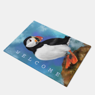 Puffin Doormat Welcome Text