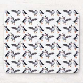 Puffin Frenzy Mousemat (White) Mouse Pad