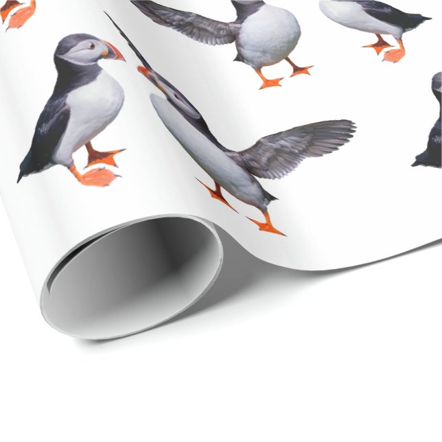 Puffin Frenzy Wrapping Paper (Roll Corner)
