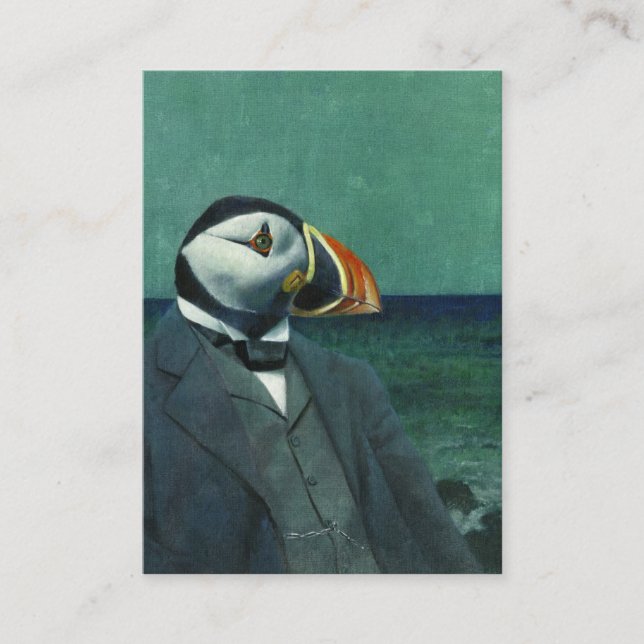 Puffin Gentleman ACEO business Card (Front)