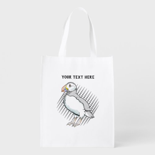 Puffin Halftones Grocery Bag