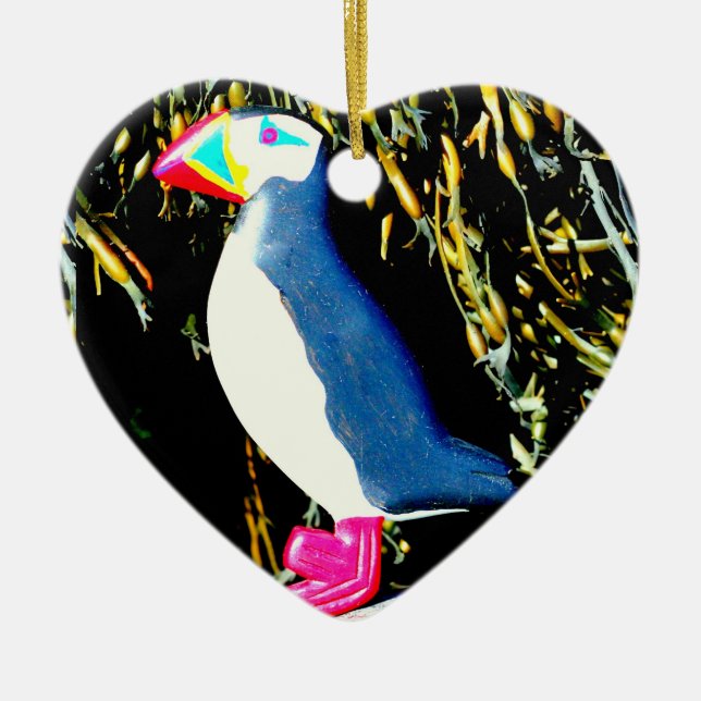 puffin heart ornament (Front)