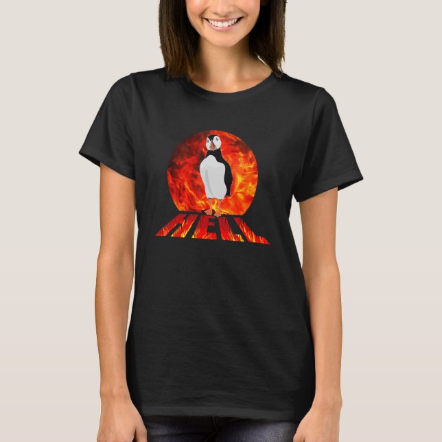 Puffin Hell  Swearing Animal Pun T-Shirt (Front)