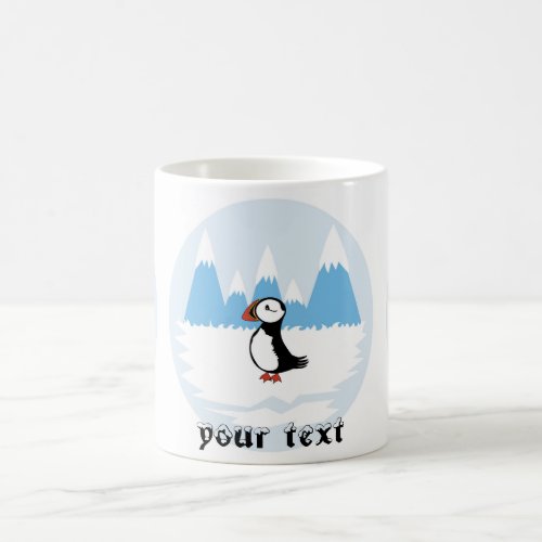 Puffin illustration coffee mug