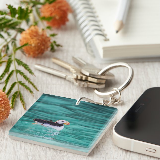 Puffin In Resurrection Bay, Alaska Keychain (Front Right)