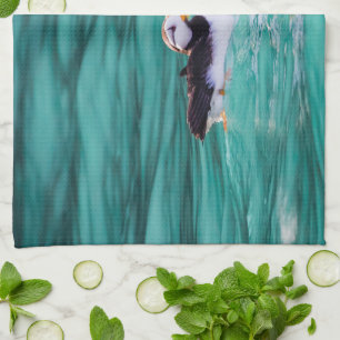 Puffin In Resurrection Bay, Alaska Kitchen Towel