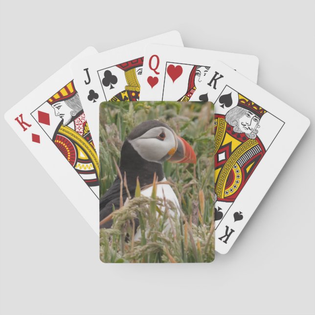 Puffin in the Grass Poker Cards (Back)