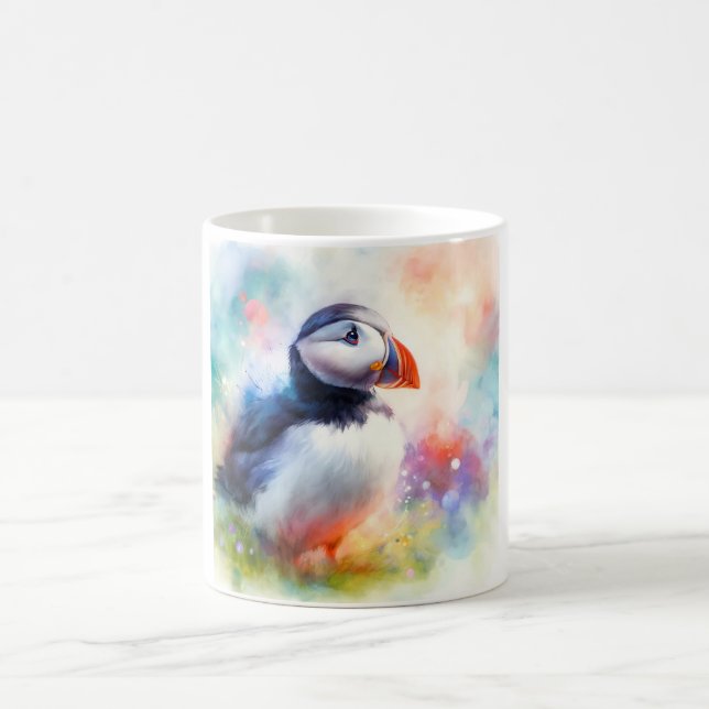 Puffin in Watercolor AREF569 - Watercolor Coffee Mug (Center)