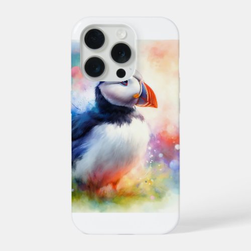 Puffin in Watercolor AREF569 _ Watercolor iPhone 15 Pro Case
