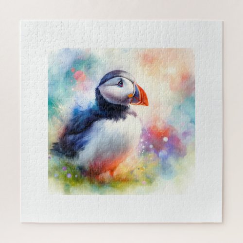 Puffin in Watercolor AREF569 _ Watercolor Jigsaw Puzzle
