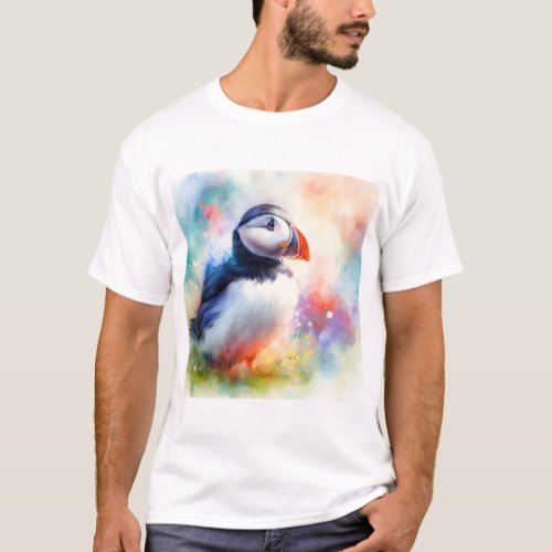 Puffin in Watercolor AREF569 _ Watercolor T_Shirt