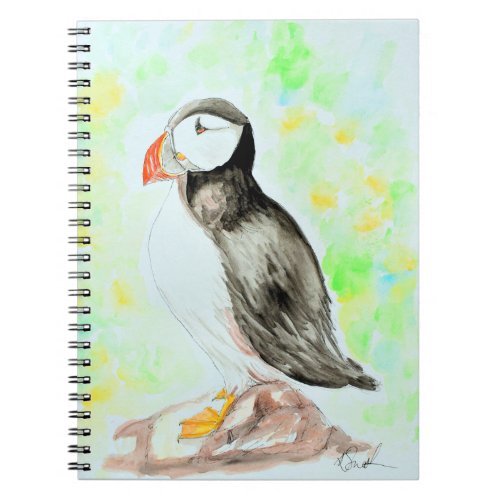 Puffin Ink and Watercolour Painting Notebook