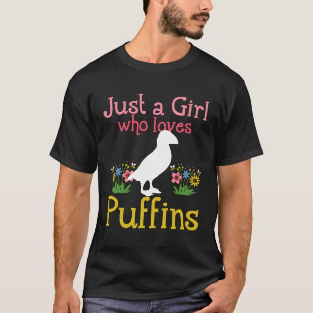 Puffin Just A Who Loves Puffins T-Shirt (Front)