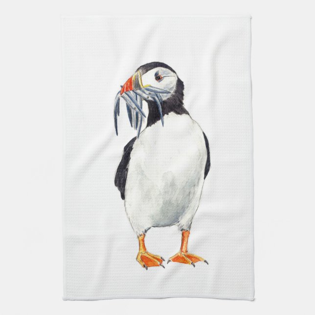 Puffin Kitchen Towel (Vertical)