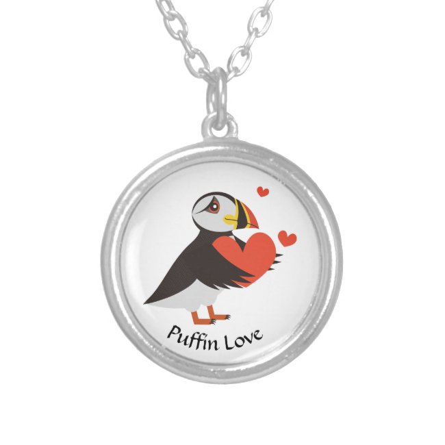 Puffin Love Red Hearts