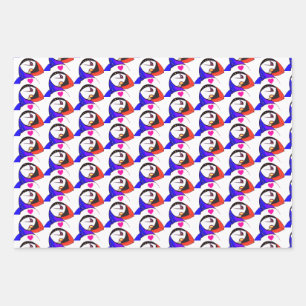 Puffin love wrapping paper for any occasion