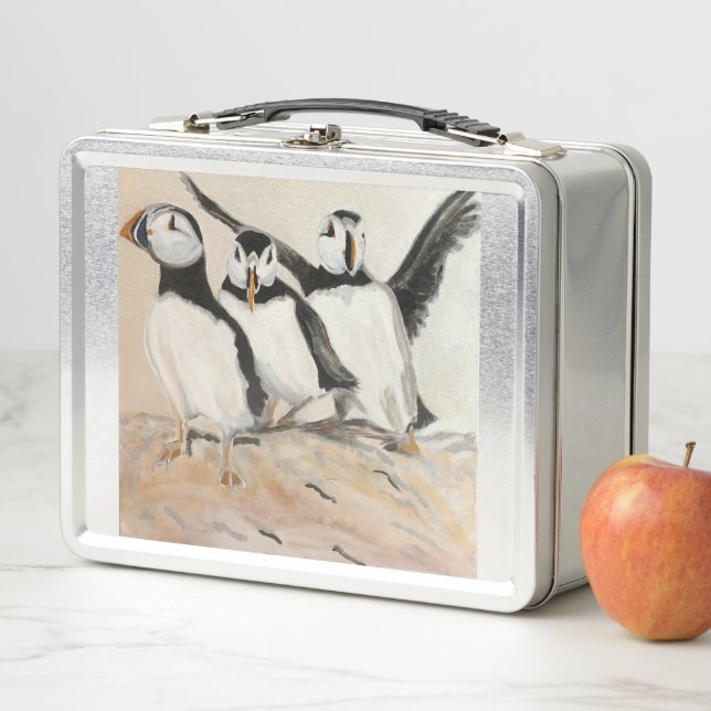 Puffin  metal lunch box (In Situ)