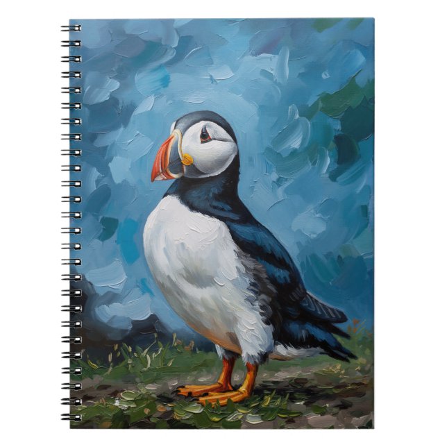 Puffin Notebook | Atlantic Puffin Bird Art Journal (Front)