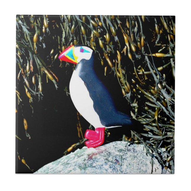puffin on rock tile (Front)