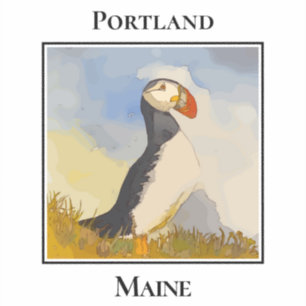 Puffin on the Coast of Maine Sticker