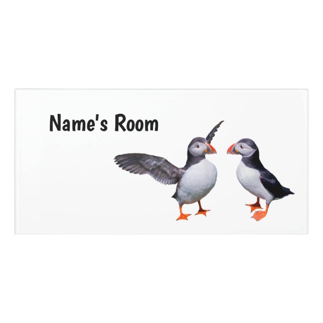 Puffin Pals Door Name Plate Door Sign (Classic Front)