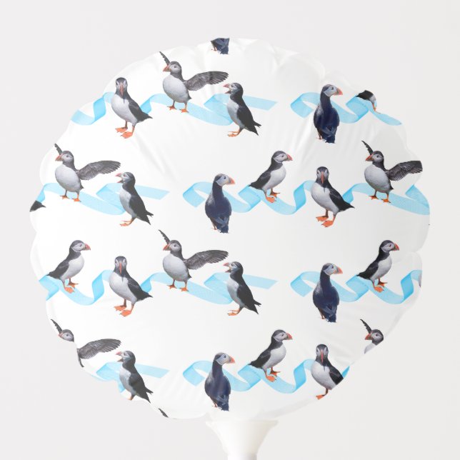 Puffin Party Balloon (choose colour) (Front)