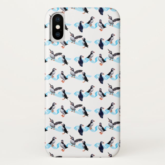 Puffin Party iPhone X Case (Back)