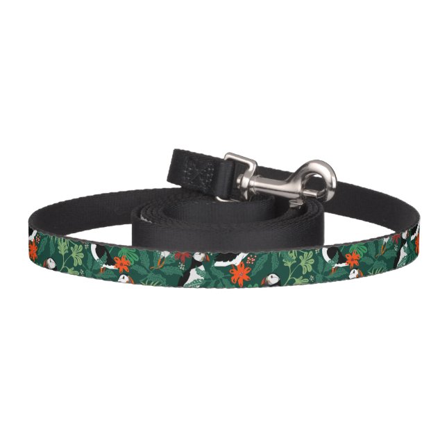 Puffin Pattern Lush Green Pet Leash (Hook)