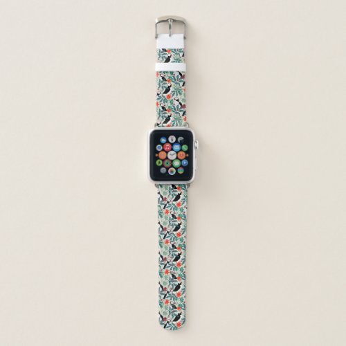 Puffin Pattern Warm Beige Apple Watch Band