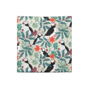 Puffin Pattern Warm Beige Cloth Napkin