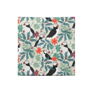Puffin Pattern Warm Beige Cloth Napkin