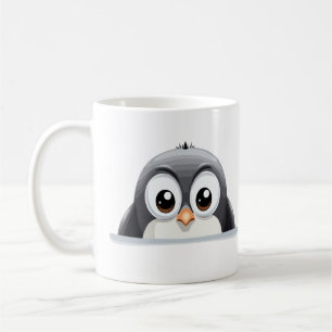 Puffin Peeking Cute Adorable Funny Animal Cartoon Coffee Mug