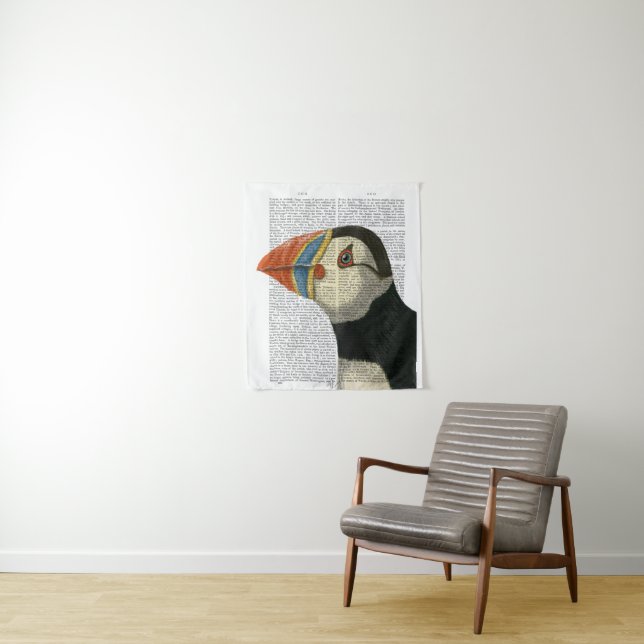 Puffin Portrait Tapestry (In Situ)