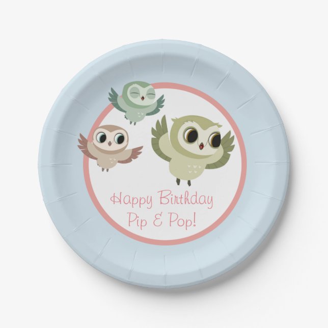 Puffin Rock Party Cup - The Hoots Paper Plates (Front)