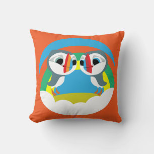 Puffin Rocks Throw Pillow