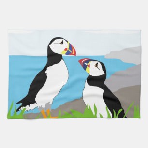 Puffin Sea Birds Kitchen Towel