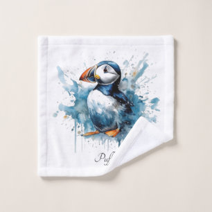 Puffin Splash, custom Bath Towel Set