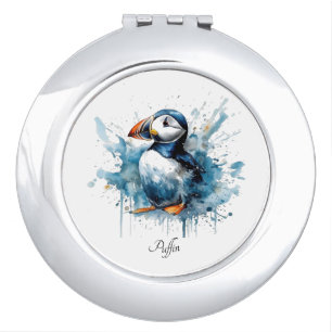Puffin Splash, custom Compact Mirror