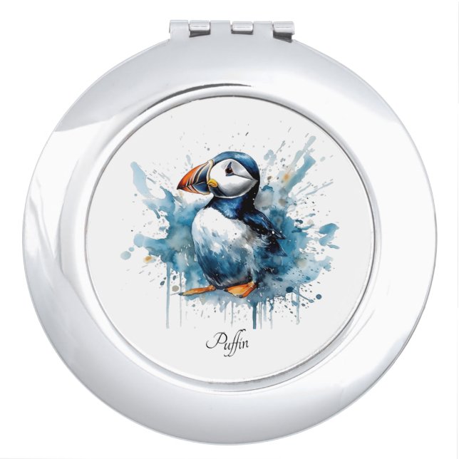 Puffin Splash, custom Compact Mirror (Front)