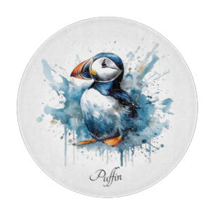 Puffin Splash, custom Cutting Board