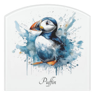 Puffin Splash, custom Door Sign