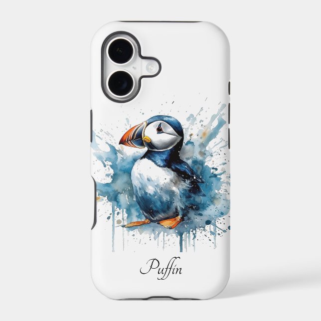 Puffin Splash, custom Iphone Case (Back)