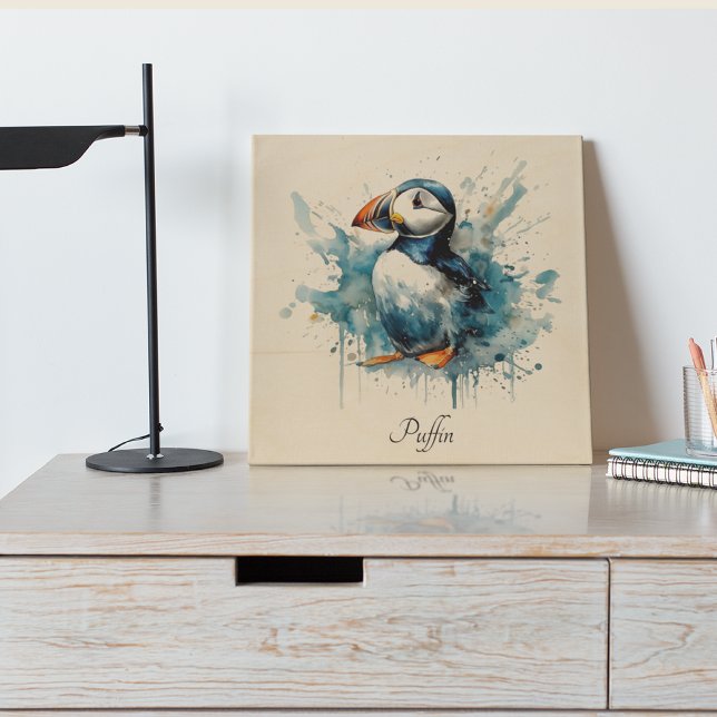 Puffin Splash, custom Wood Wall Art (Creator Uploaded)