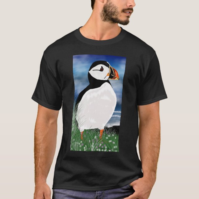 Puffin TShirt, Northumberland Puffin T Shirt (Front)
